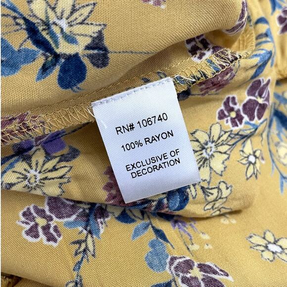 The Pyramid Collection Smocked Floral Midi Dress Large Cottage Whimsy Ethereal - Picture 9 of 9